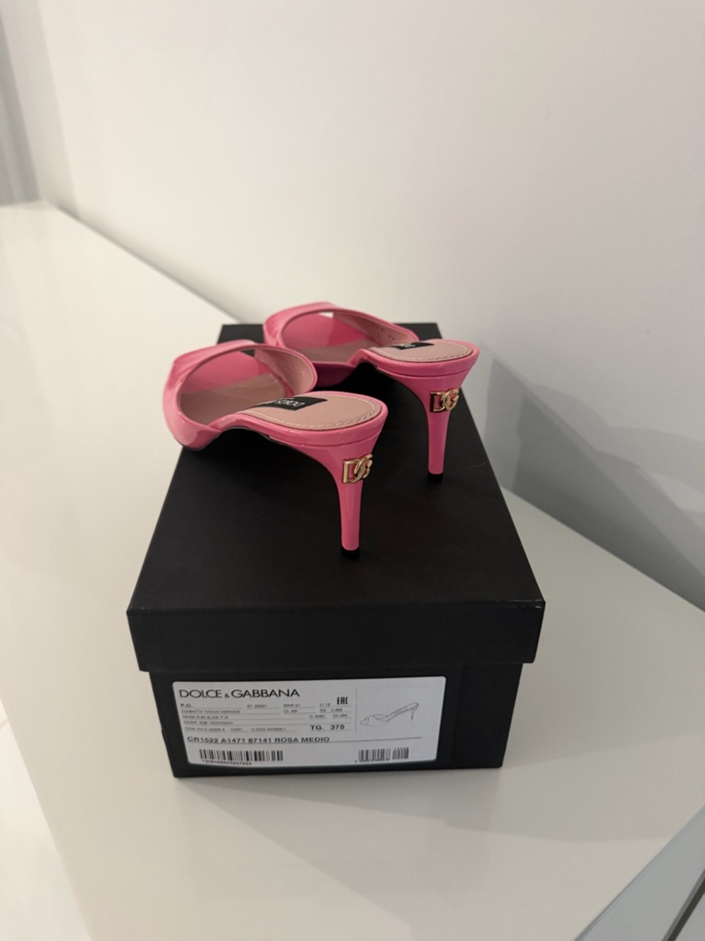 Dolce & Gabbana Hot Pink Patent Peep-Toe Mule Heels - Picture 3 of 4